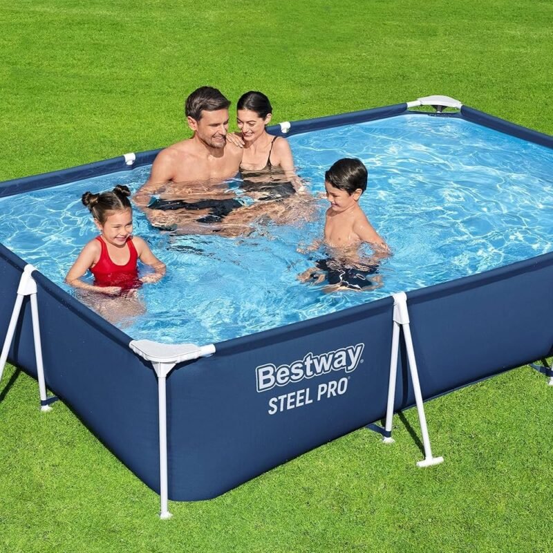 Piscine Bestway Steel Pro Rectangulaire 300x201 cm – Piscine Familiale Hors Sol pour Jardin