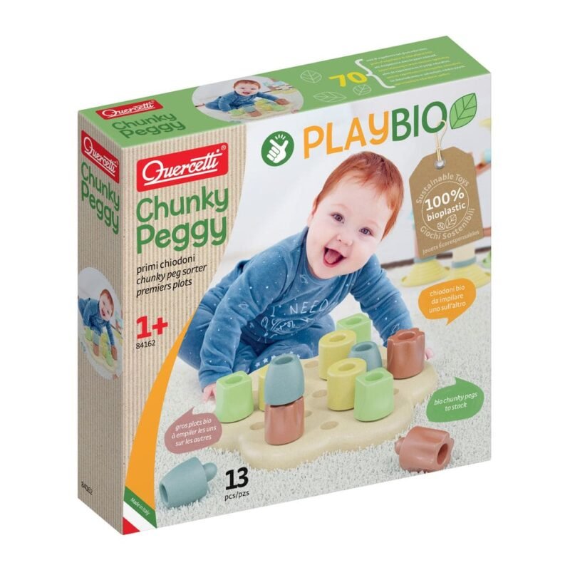 Jeu Éducatif Chunky Peggy Play Bio – Jouet d’Empilage et de Motricité pour Bébé 1+