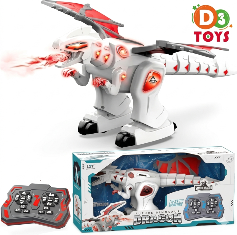 Dragon Télécommandé Enfant RC – Dinosaure Volant avec Lumières & Sons – Jouet Futuriste