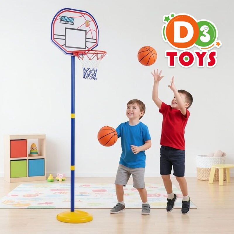 Panier de Basketball Enfant avec Ballon et Support Réglable – Jeu Sportif Indoor & Outdoor