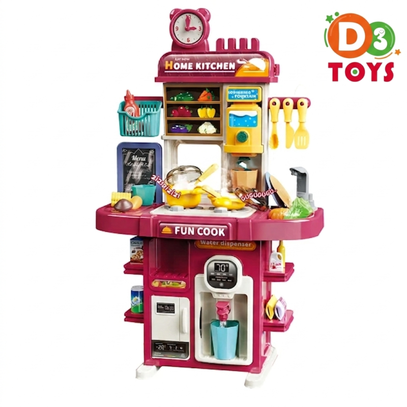 Cuisine Jouet Enfant Complète avec Eau & Accessoires – Kitchenette Interactive avec Lumière et Sons