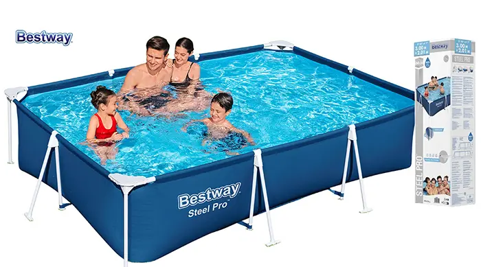 Piscine Bestway Steel Pro Rectangulaire 300x201 cm – Piscine Familiale Hors Sol pour Jardin