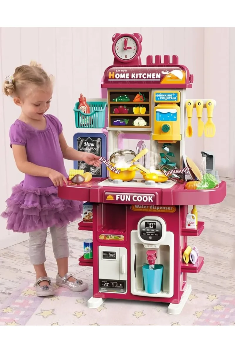 Cuisine Enfant Interactive 2 en 1 –Kitchen & Supermarché avec Effets Lumière et Eau