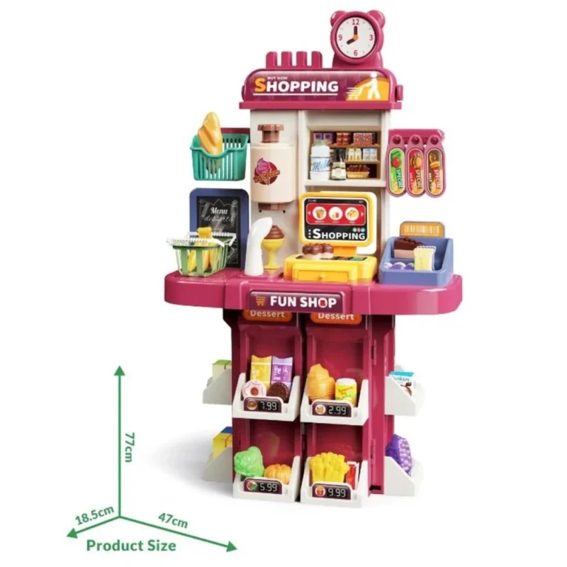 Cuisine et Supermarché 2-en-1 pour Enfants – avec 83 Accessoires