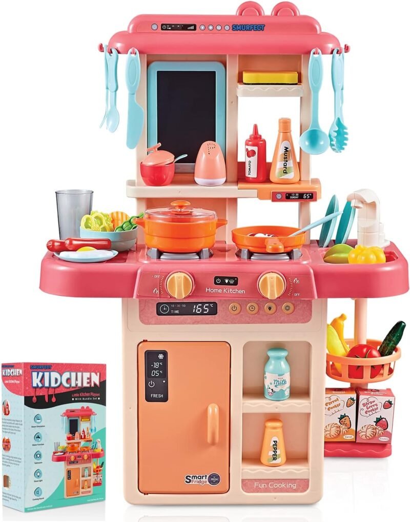 Cuisine Enfant Interactive avec Eau, Lumières, Sons et Accessoires – Home Kitchen