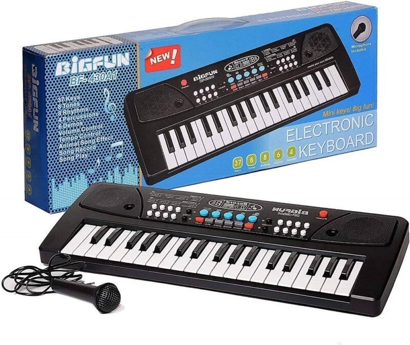 Clavier Électronique Musical 37 Touches avec Microphone pour Enfants