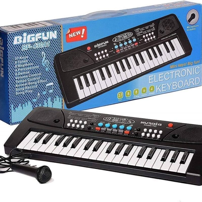 Clavier Électronique Musical 37 Touches avec Microphone pour Enfants