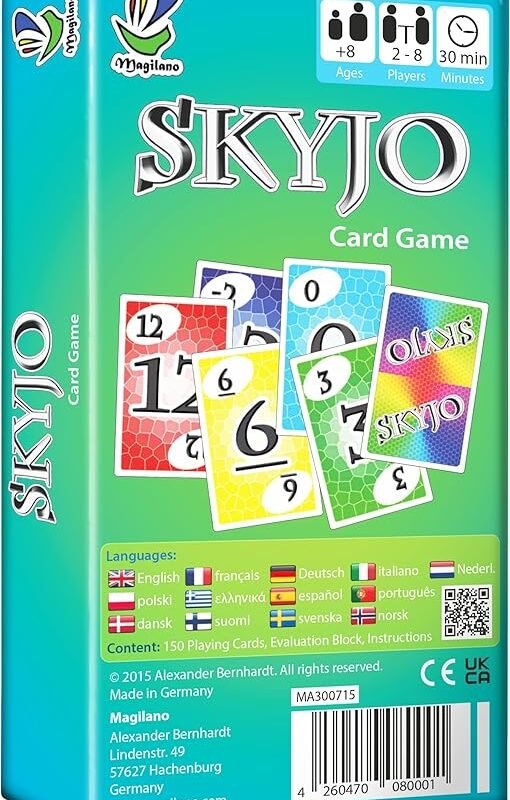 SKYJO – Jeu de Cartes Familial Stratégique | 2 à 8 Joueurs | Dès 8 Ans