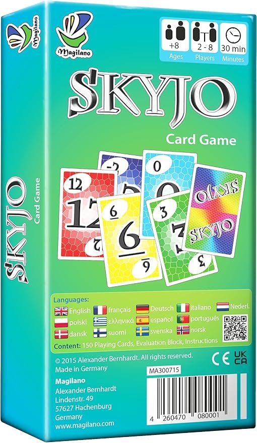 SKYJO – Jeu de Cartes Familial Stratégique | 2 à 8 Joueurs | Dès 8 Ans