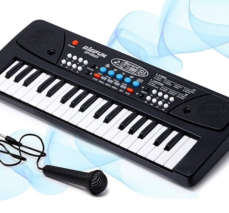 Clavier Électronique Musical 37 Touches avec Microphone pour Enfants