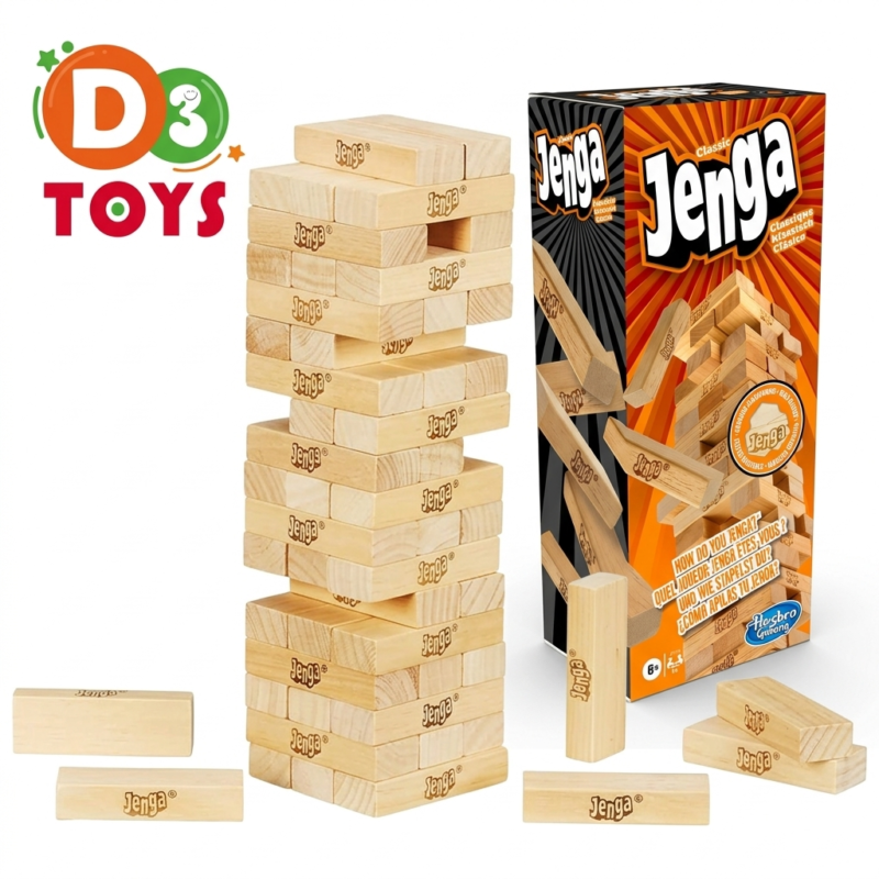Jenga Classic – Jeu d’Équilibre en Bois pour Famille et Enfants