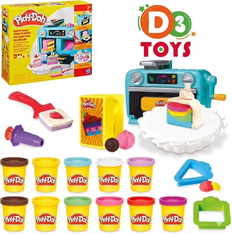 Play-Doh Super Slice Cake Playset – Kit Pâtisserie Créatif Enfant