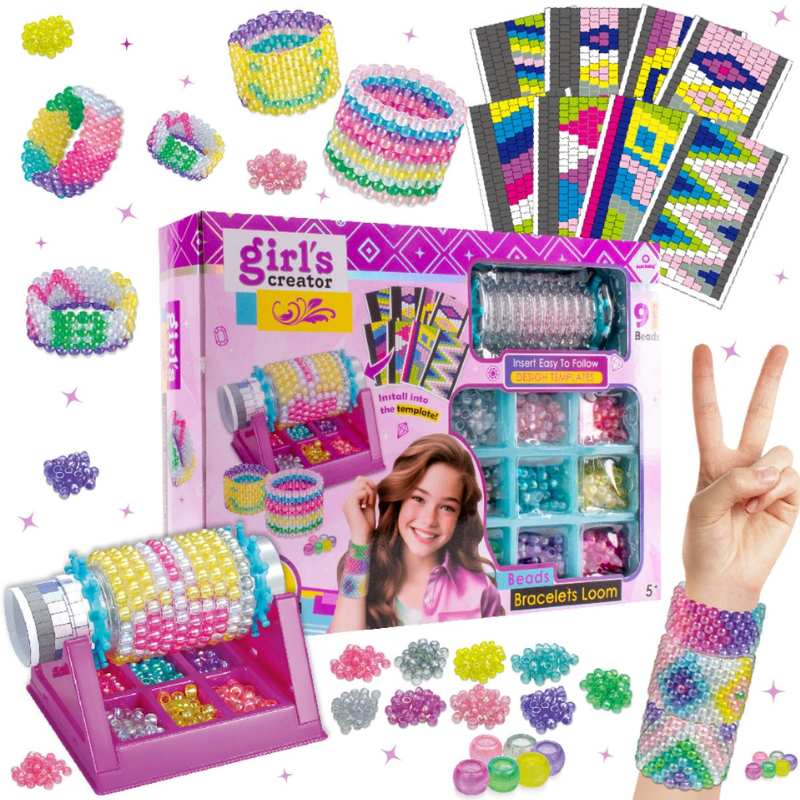Kit Créatif Bracelets en Perles Girl's Creator | Coffret Créatif Enfant avec Perles et Machine de Tissage