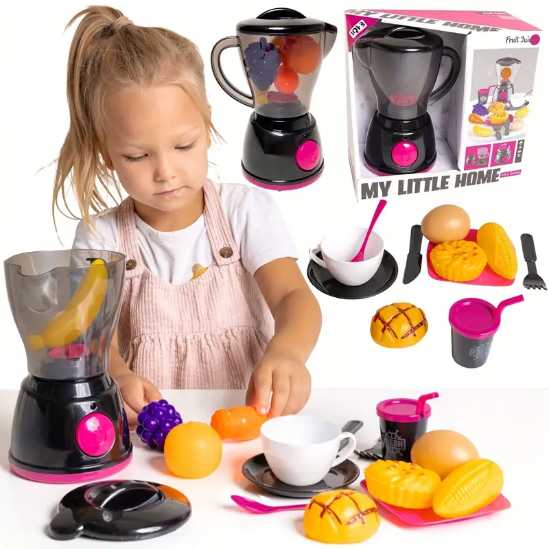 Mixeur Électrique Jouet pour Enfants avec Fruits et Accessoires de Cuisine – My Little Home