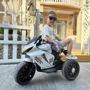 Moto Électrique 3 Roues pour Enfant 12V – Style Sport – Avec Musique et LED
