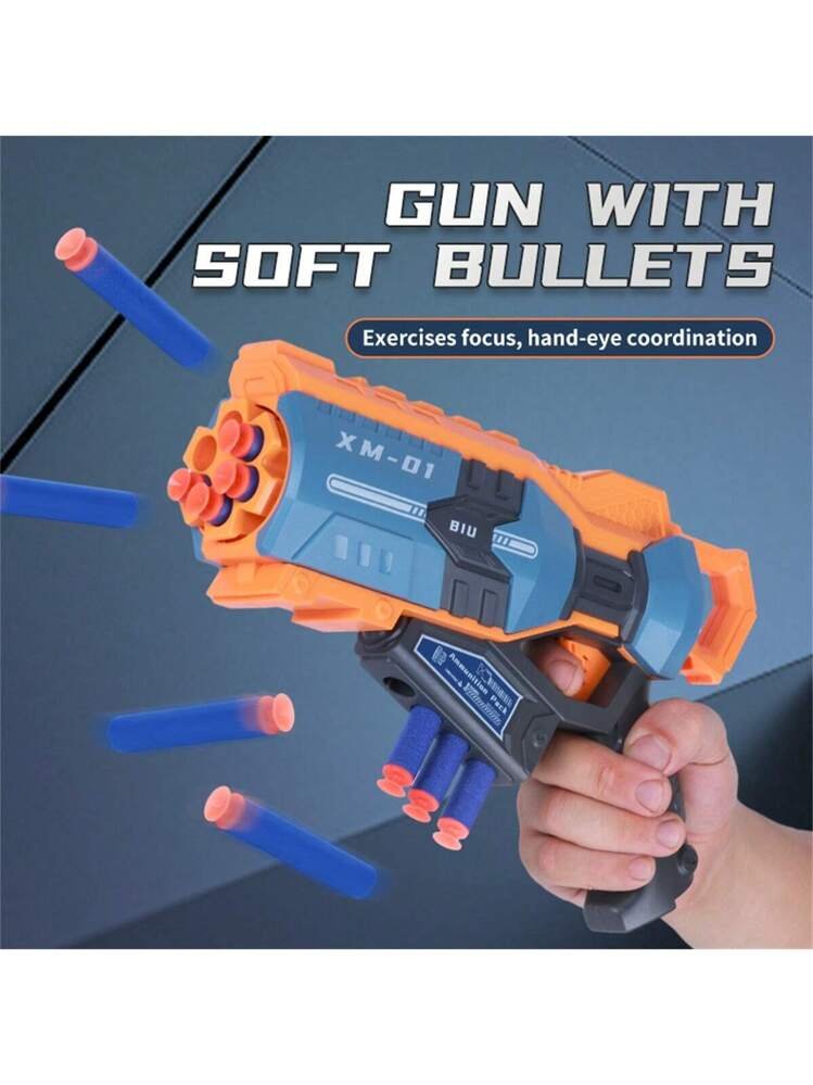 Pistolet Lance-Fléchettes en Mousse XM-01 – Blaster avec Barillet Rotatif et Fléchettes Souples