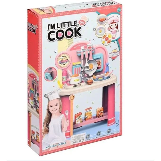 Cuisine Enfant Rose avec Évier, Ustensiles et Accessoires – Jeu d'Imitation 