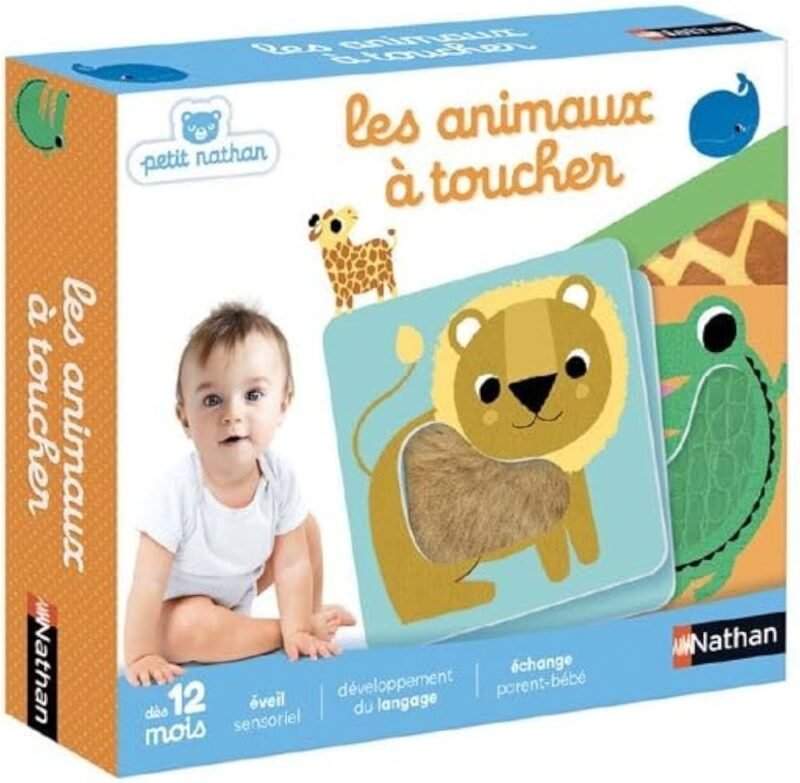 Nathan Petit Les Animaux à Toucher – Jeu Sensoriel Éducatif Bébé dès 12 Mois