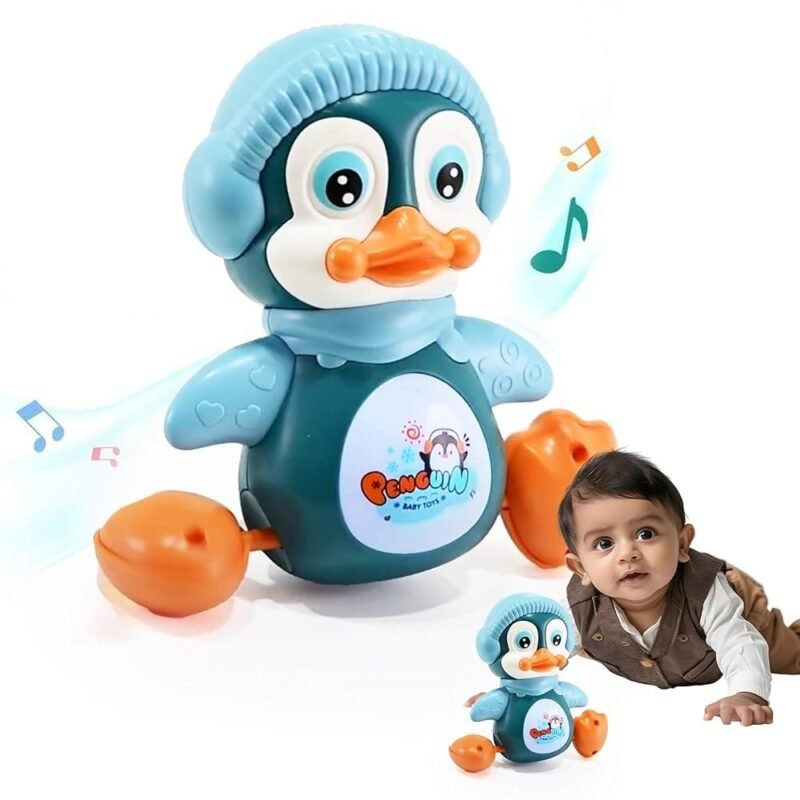 Pingouin Musical Interactif pour Bébé – Jouet Éducatif avec Lumières, Sons et Mouvement