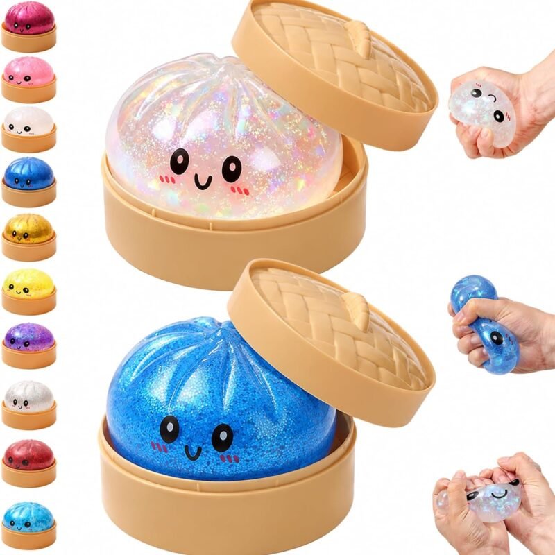 Squishy Dumpling Pailleté Anti-Stress – Jouet Sensoriel Slow Rising Ultra Doux pour Enfants