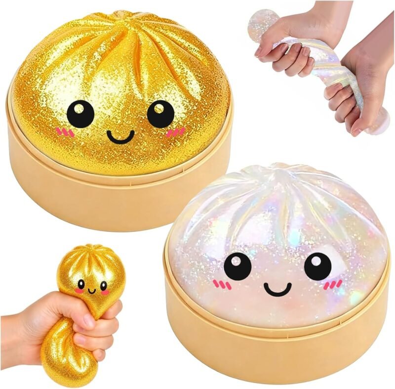 Squishy Dumpling Pailleté Anti-Stress – Jouet Sensoriel Slow Rising Ultra Doux pour Enfants