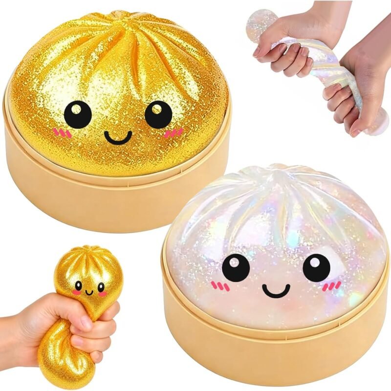 Squishy Dumpling Pailleté Anti-Stress – Jouet Sensoriel Slow Rising Ultra Doux pour Enfants