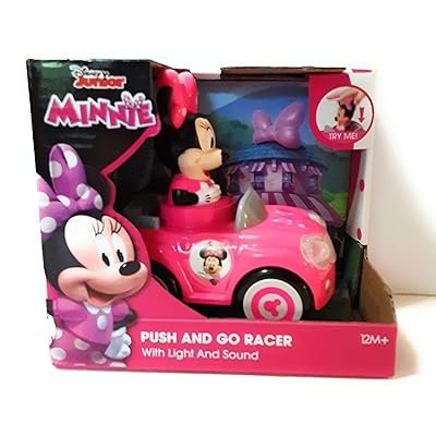 Voiture Minnie Mouse Push & Go – Jouet avec Lumières et Sons pour Enfants 12 Mois et Plus