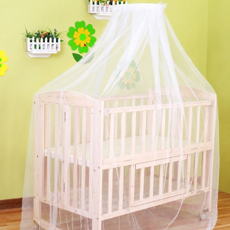 Moustiquaire de Lit Bébé avec Support – Ciel de Lit Anti-Moustiques Blanc