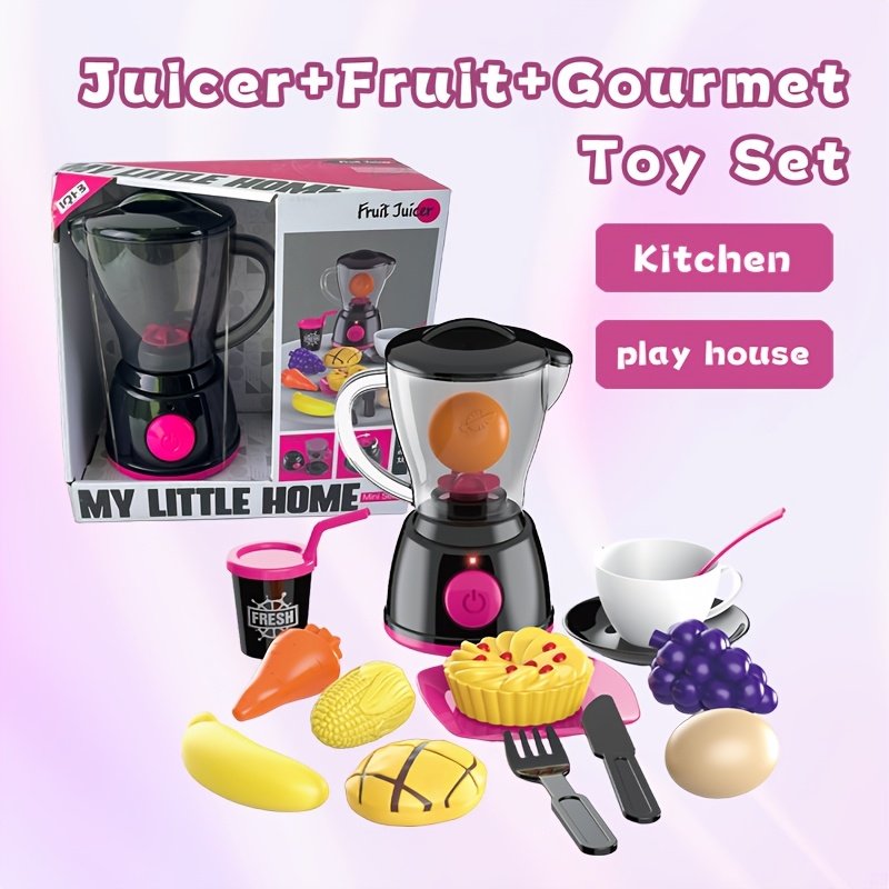 Mixeur Électrique Jouet pour Enfants avec Fruits et Accessoires de Cuisine – My Little Home