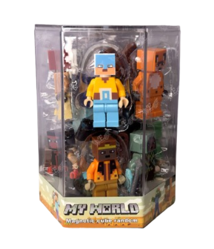 Pack de Figurines Magnétiques Style Cubes MP World – Collection de Personnages – Jouet Créatif