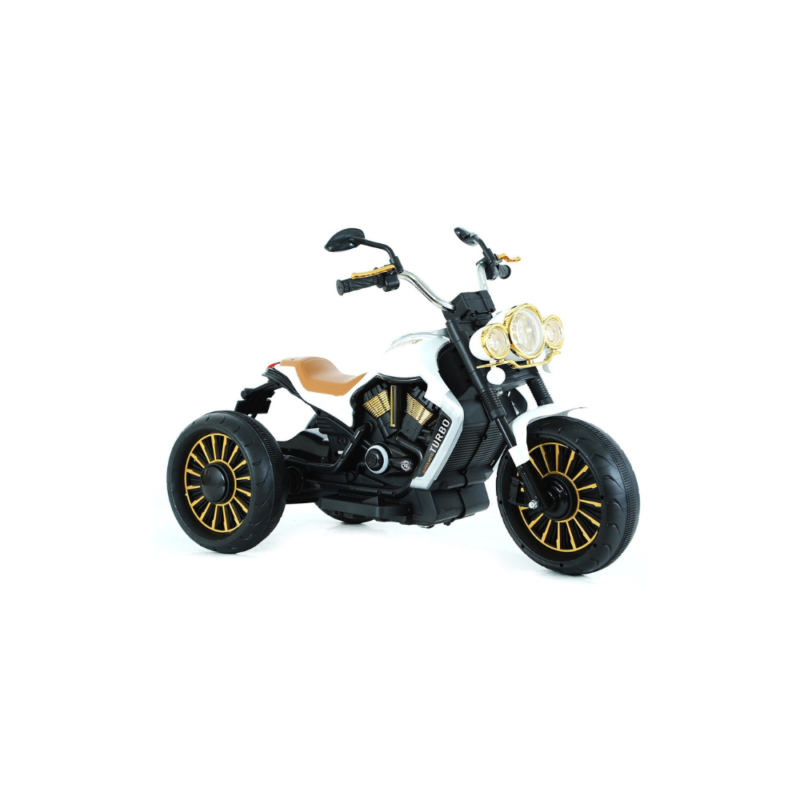 Moto Électrique Trike 12V pour Enfant – 3 Roues – Style Cruiser – Avec Musique et LED