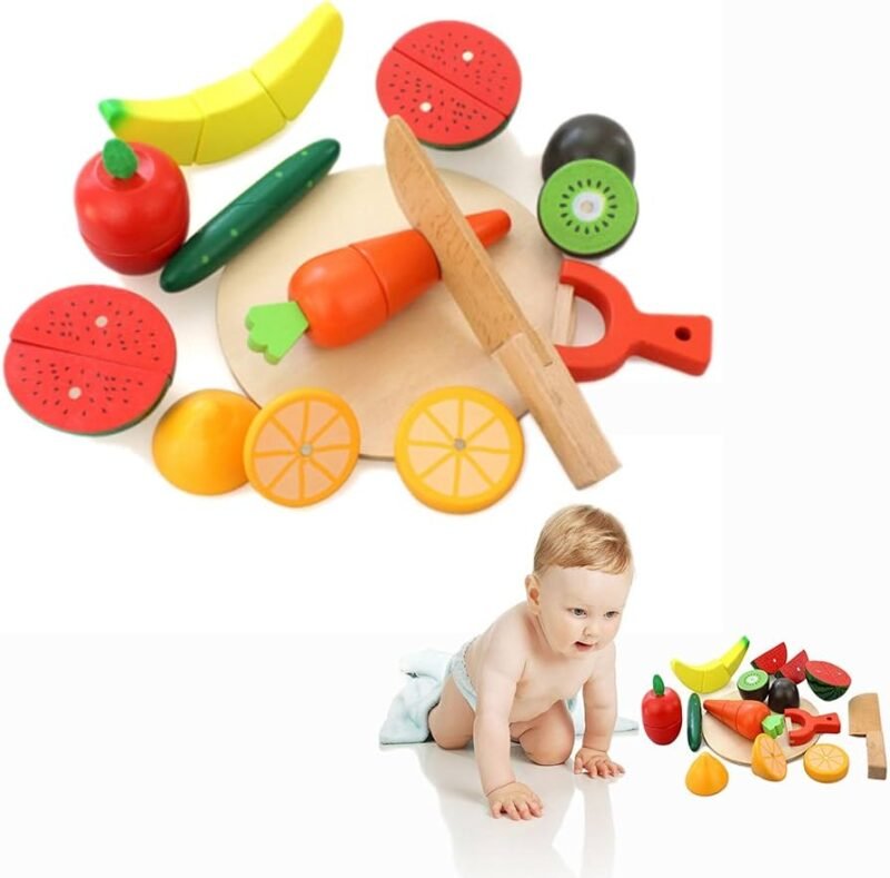 Jeu de Découpe Fruits en Bois pour Enfant – Cuisine Éducative