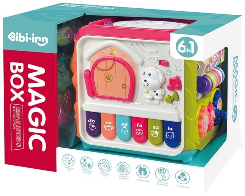 Magic Box Bébé 6-en-1 – Jouet d’Éveil Interactif