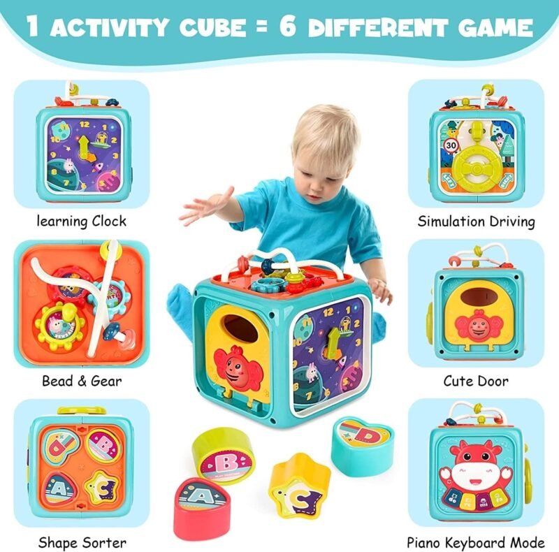Activity Cube 6 en 1 – Cube d’Activités Éducatif pour Bébé