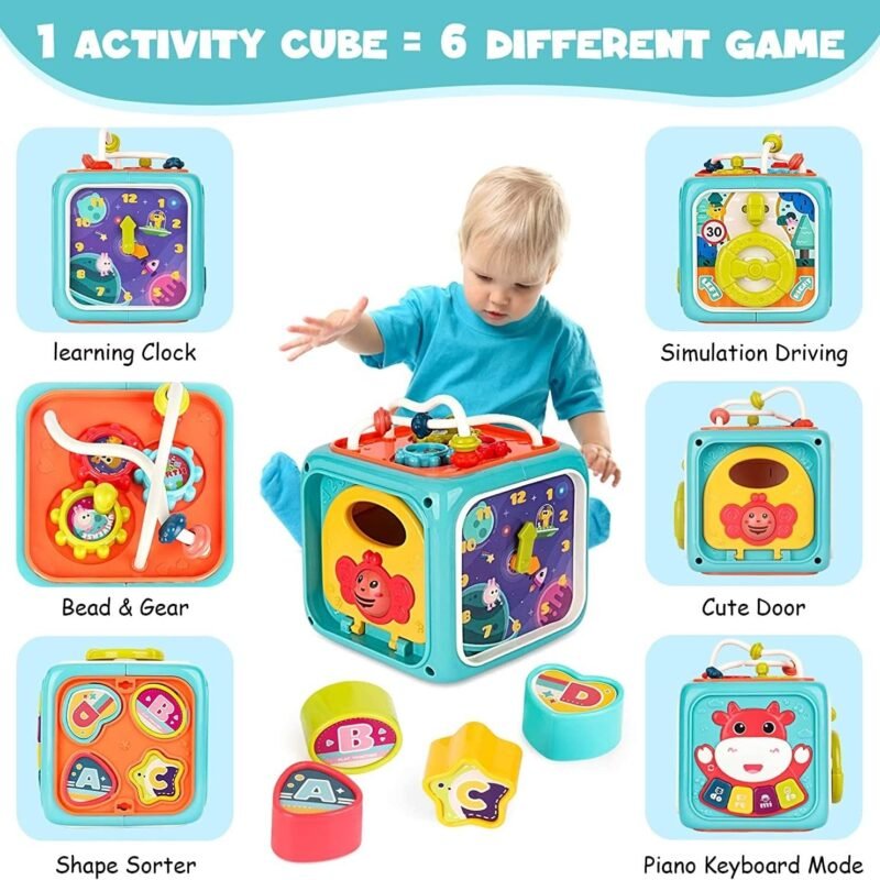 Activity Cube 6 en 1 – Cube d’Activités Éducatif pour Bébé