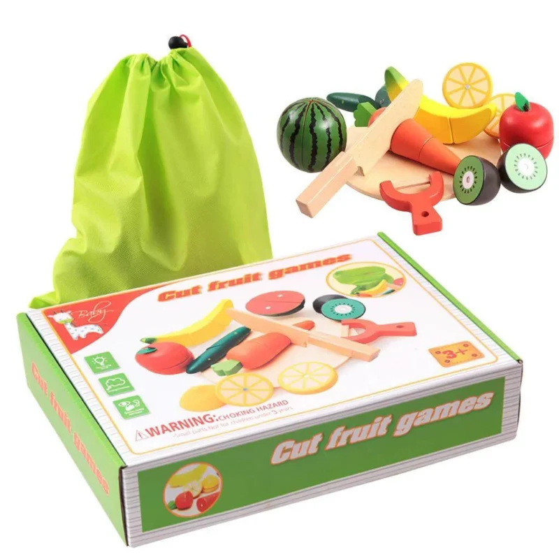 Jeu de Découpe Fruits en Bois pour Enfant – Cuisine Éducative