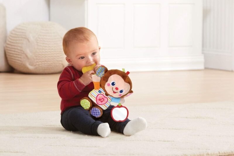 VTech Baby Hochet Musical Singe – Jouet d’Éveil Sensoriel et Interactif pour Bébé