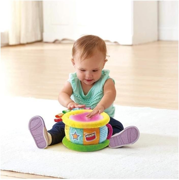 VTech Baby Tambour Lumi Magique – Tambour Musical Interactif et Bilingue pour Bébé