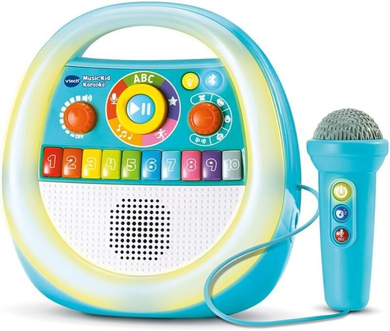 VTech Music’Kid Karaoke – Microphone Karaoké Éducatif et Musical pour Enfant