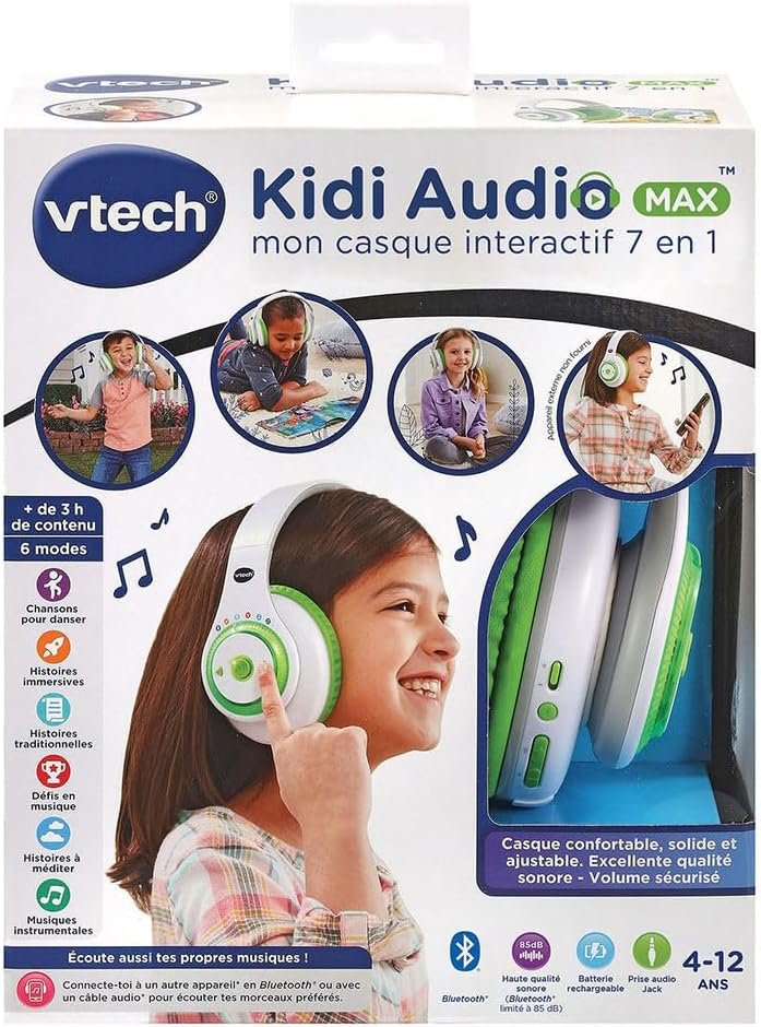 VTech KidiAudio MAX – Casque interactif 7 en 1 pour enfants