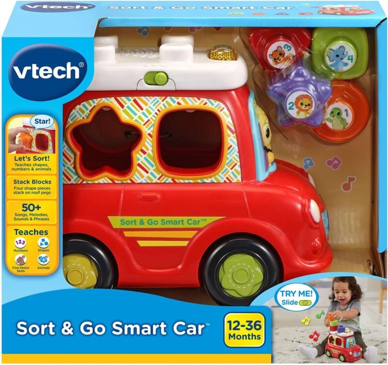 VTech Baby – Sort & Go Smart Car – Voiture interactive avec blocs à trier