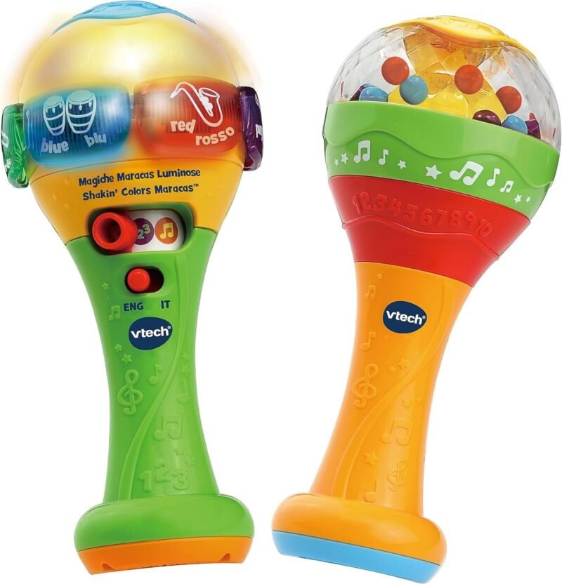 VTech Baby Magiques Maracas Lumineuses – Jouet Musical Bilingue 9-36 Mois