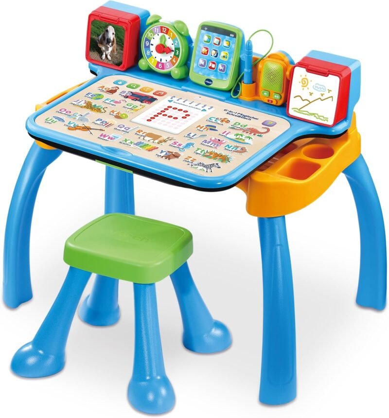 VTech Bureau Éducatif 6-en-1 – Table Interactive avec Activités d’Apprentissage