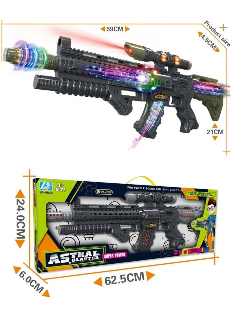 Fusil Jouet d'Assaut Militaire Tactique avec Lunette, Jumelles et Grenade Jouet