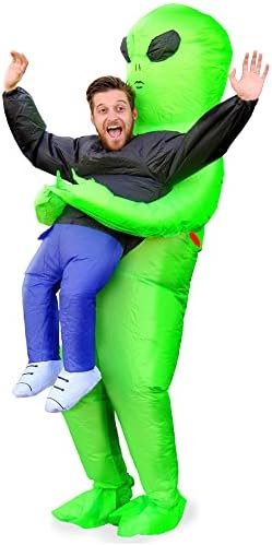 Déguisement Alien Gonflable Adulte – Costume Extraterrestre Vert avec Effet de Portage