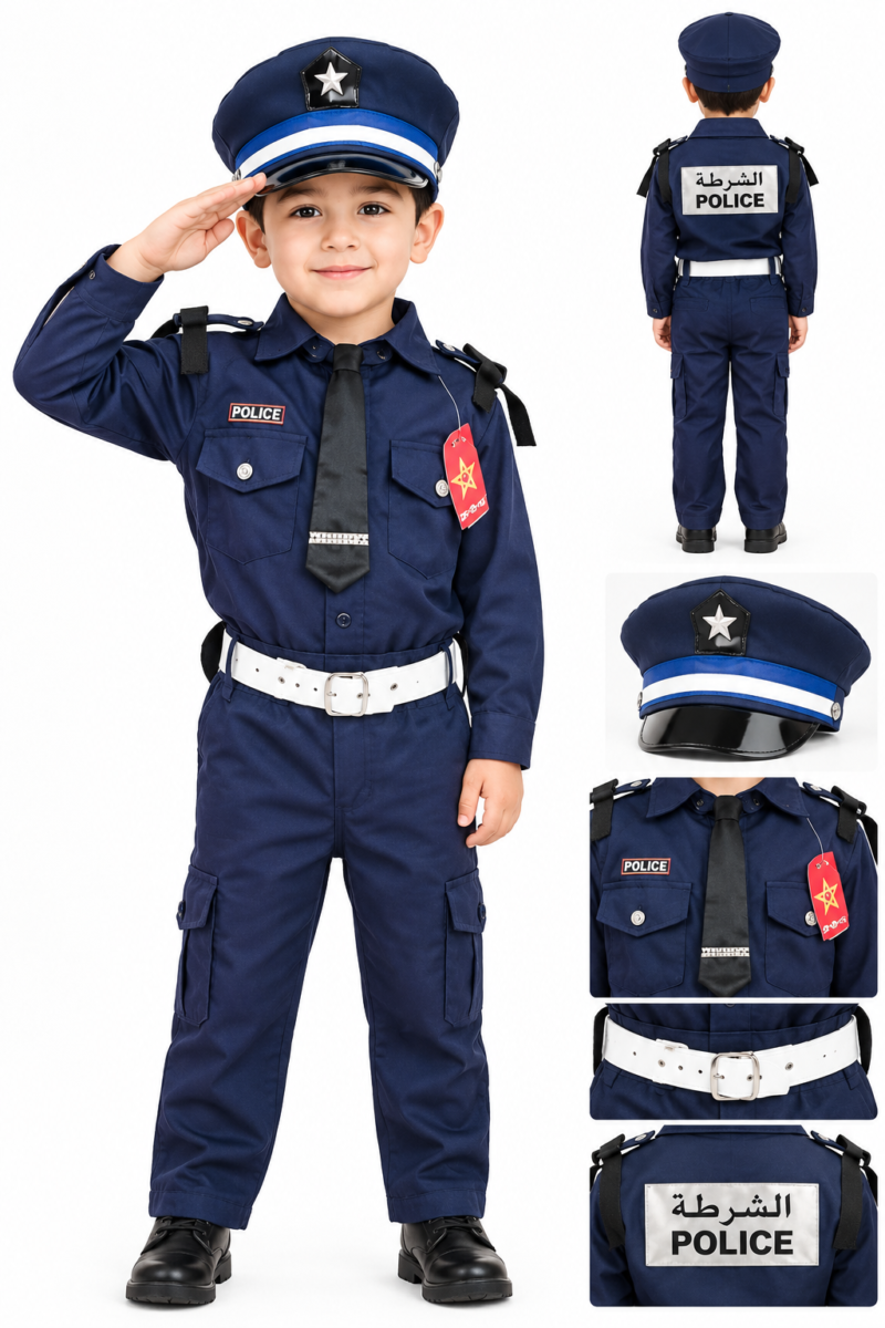 Déguisement Policier pour Enfant – Costume Complet avec Casquette et Accessoires