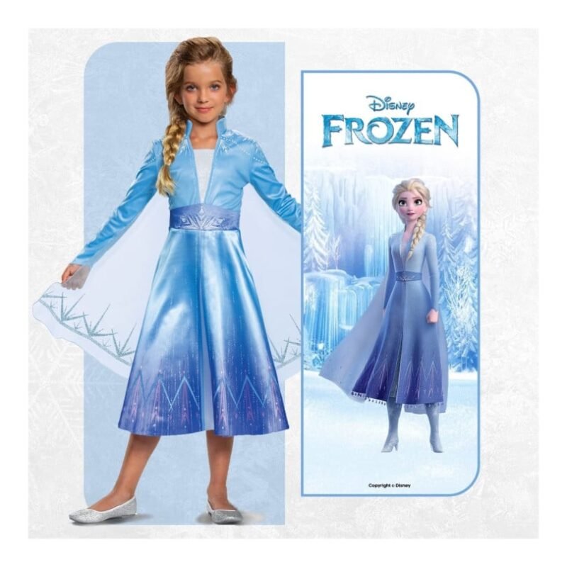 Déguisement Elsa La Reine des Neiges pour Fille – Robe Bleue Princesse Disney