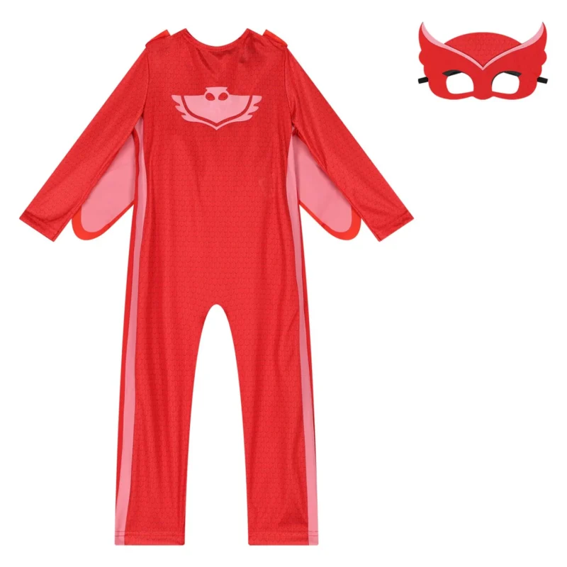 Déguisement de Super-Héroïne Bibou (PJ Masks / Pyjamasques) pour Enfant – Combinaison Rouge avec Ailes et Masque