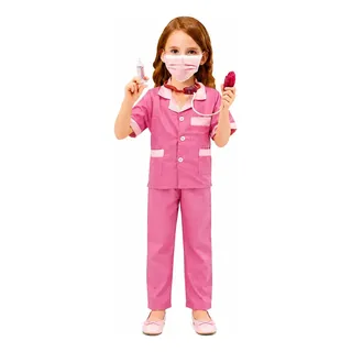 Déguisement de Médecin Rose pour Enfant – Ensemble Uniforme Médical avec Accessoires & Stéthoscope