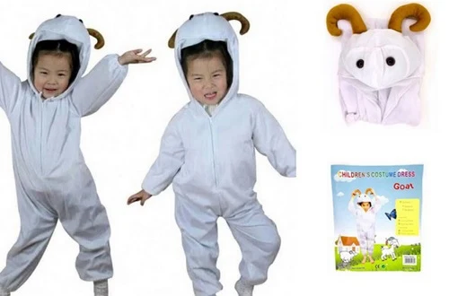 Déguisement Chèvre Blanc pour Enfant – Costume avec Capuche et Cornes